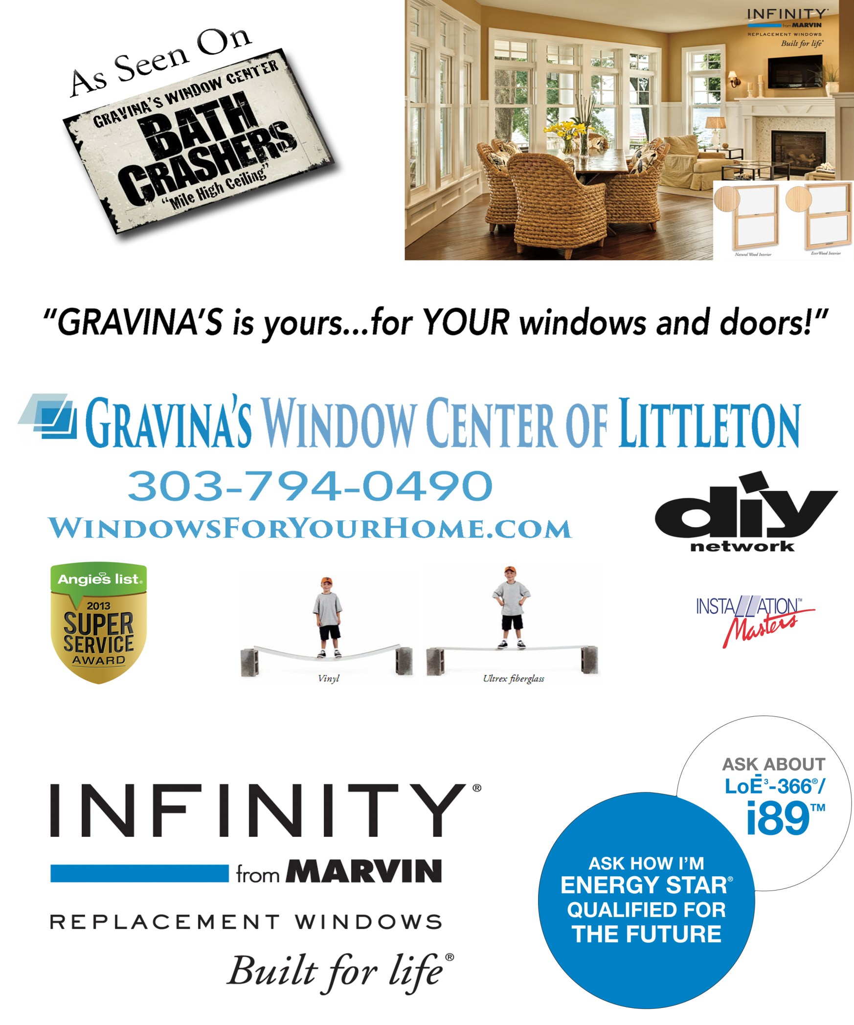 Gravinas window center of littleton, marvin windows denver, fiberglass window replacement, gravina window and siding, jim gravina